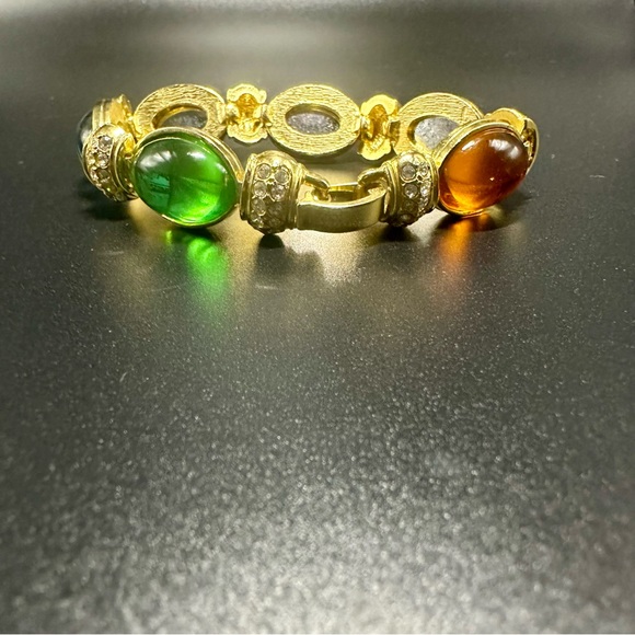 Vtg Park Lane Multi-Colored “Gemstone” Gold-Tone Bracelet - Picture 8 of 10